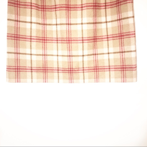 Loft Wool Plaid Tan/Red Skirt EUCALYPTUS-6 - Picture 5 of 8